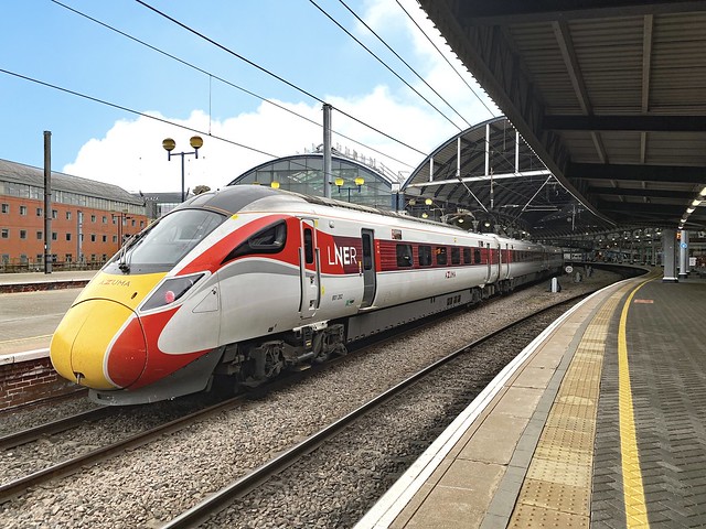 LNER 801202 Seen here at Newcastle Central Station working to London Kings Cross on 22 June 2023.