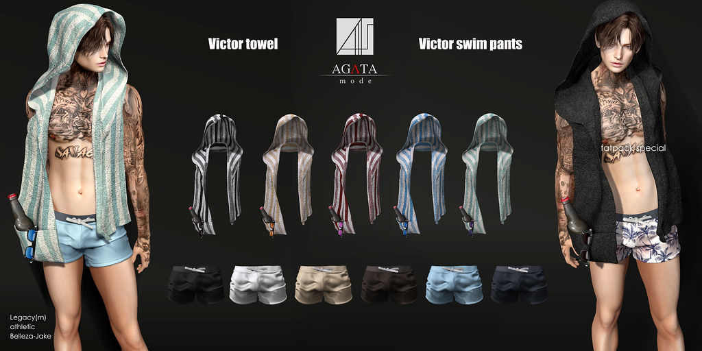 Victor towel & swim pants @ Alpha