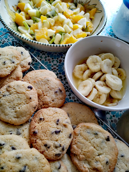 cookies et salade de fruits