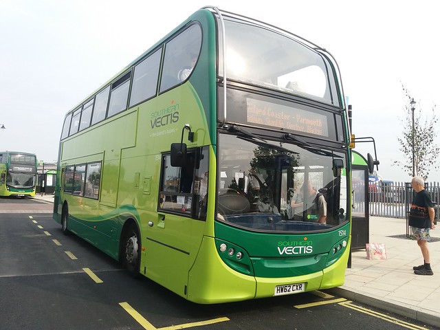 Loading up at Stand C at the new Ryde Transport Interchange is Southern Vectis 1514 (HW62 CXR) an ADL Enviro400 soon to depart on the Island Coaster - a journey of almost 3 hours to reach the other side of the island the 