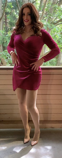 burgundy velvet mini dress