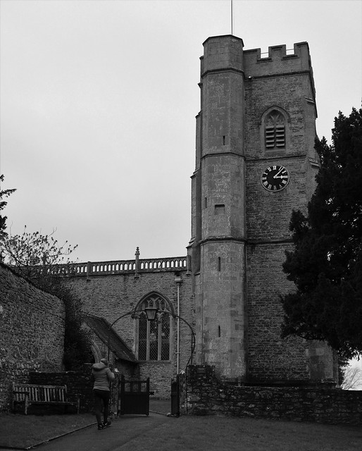 Black & White, St. Leonard's Church, Rodney Stoke, Somerset, England.