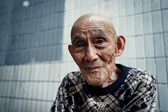 A portrait of 94 years old man