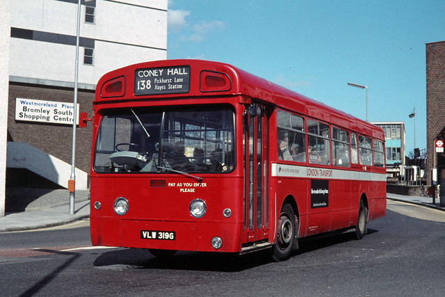 London Transport . MB319 VLW319G . Bromley , South London . September-1972