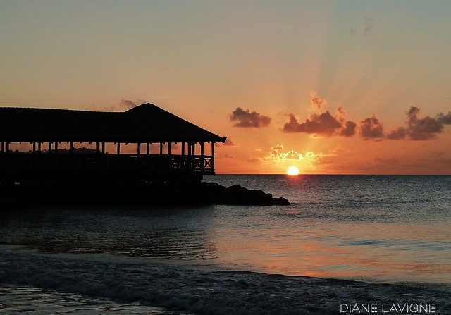 sunset Santa Lucia island caribbean