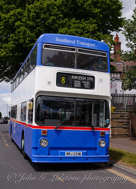 Back on its old routes for a day - Southend Transport Leyland Fleetline / Northern Counties 233, MRJ 233W on service 8 in Southchurch