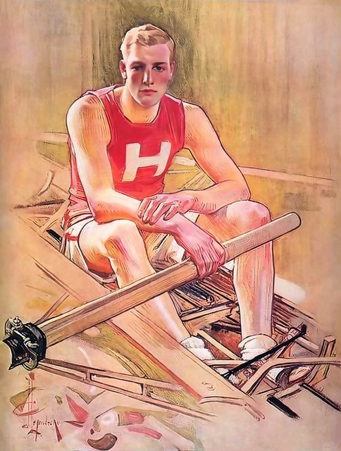 LEYENDECKER, J. C. [Blond Rower on the Harvard team]