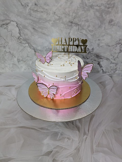 PINK BUTTERFLY CAKE