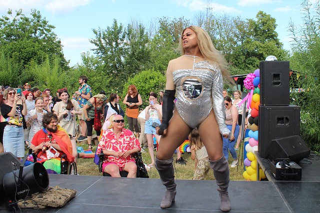 International Beyoncé impersonator Aaron Carty performed at Peterborough Pride UK 2023 on Saturday, June 25, 2023. Former contestant on Britain's Got Talent