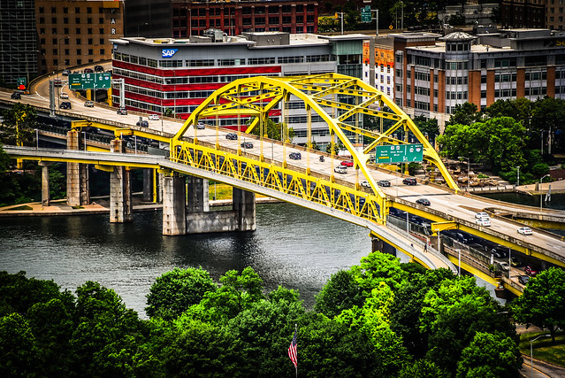 I-376 Fort Pitt Bridge over the Monongahela River - Pittsburgh PA