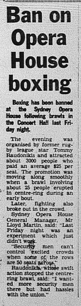 Sydney Opera House bans Boxing April 6 1982 daily telegraph 3