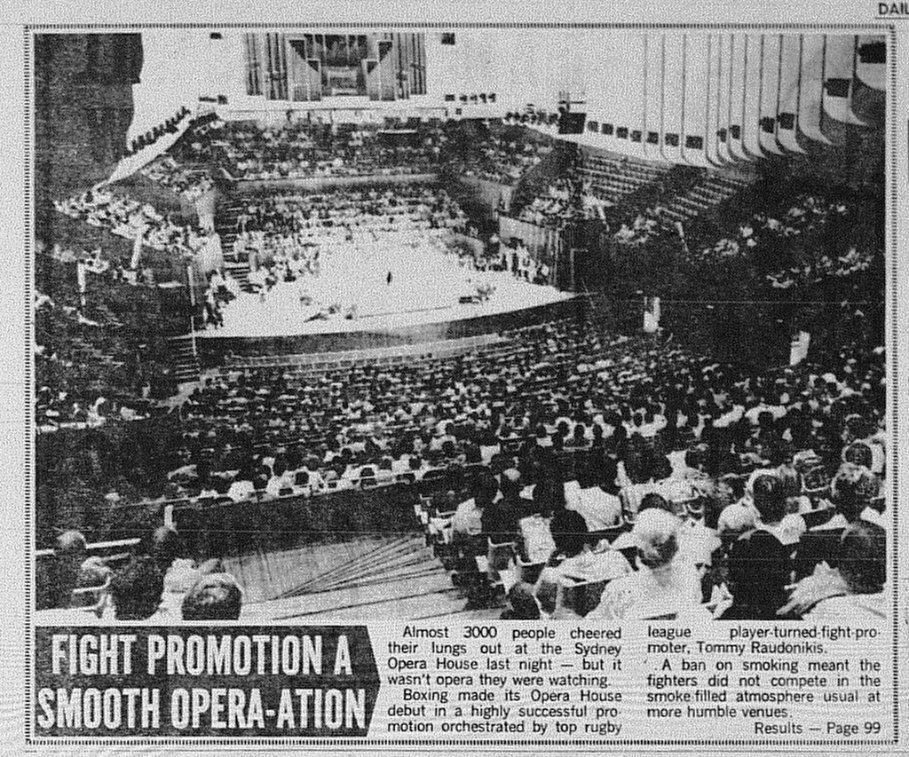 Sydney Opera House hosts boxing fight April 3 1982 daily telegraph 9
