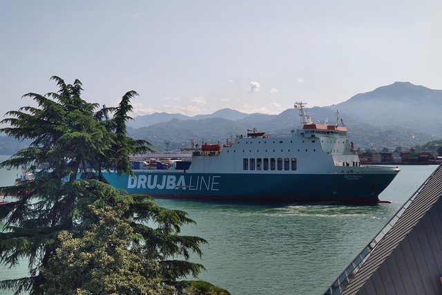 DRUJBALINE Ferry Enters the Port - Batumi, Republic of Georgia
