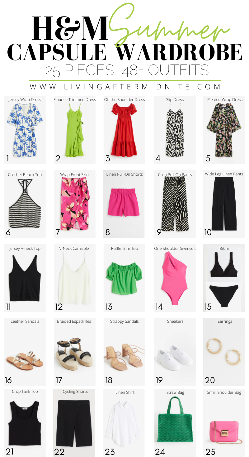 Affordable H&M Summer Capsule Wardrobe | 25 Pieces, 48+ Outfits | How to Build a Capsule Wardrobe | H&M Summer Clothes | Outfit Inspiration | Summer Fashion | 48 Warm Weather Outfit Ideas | Summer Vacation Packing Guide | Summer Outfits 2023 | Capsule Wardrobe 2023
