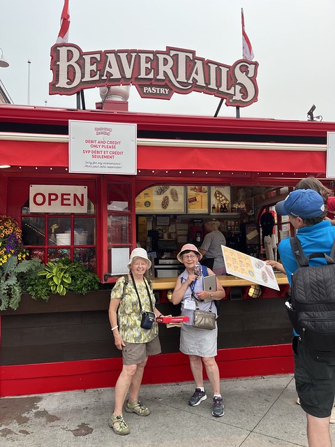 Dawne and Barb ready to enjoy Beavertails in Byward Market in Ottawa