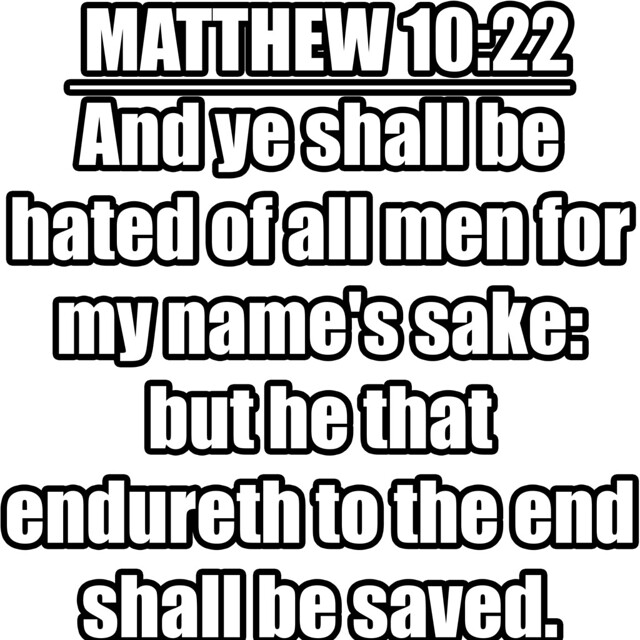 Matthew 10:22 KJV Bible Verse Typography PNG Free Download Gift