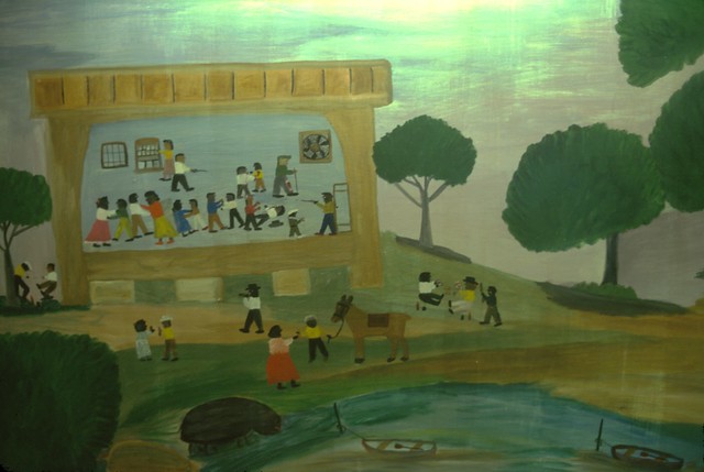 Clementine Hunters primitive murals inside the Africa House on Melrose Plantation, Cane River, Louisiana-15