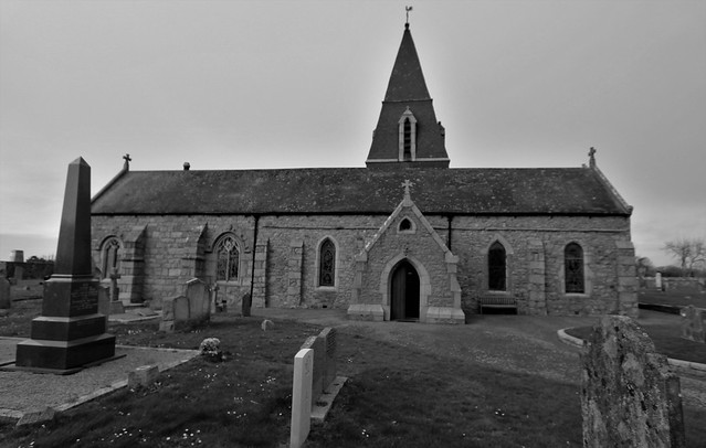 Black & White, Saint Ouen De Rouen's Church, Ville De l'Eglise, Bailiwick Of Jersey.