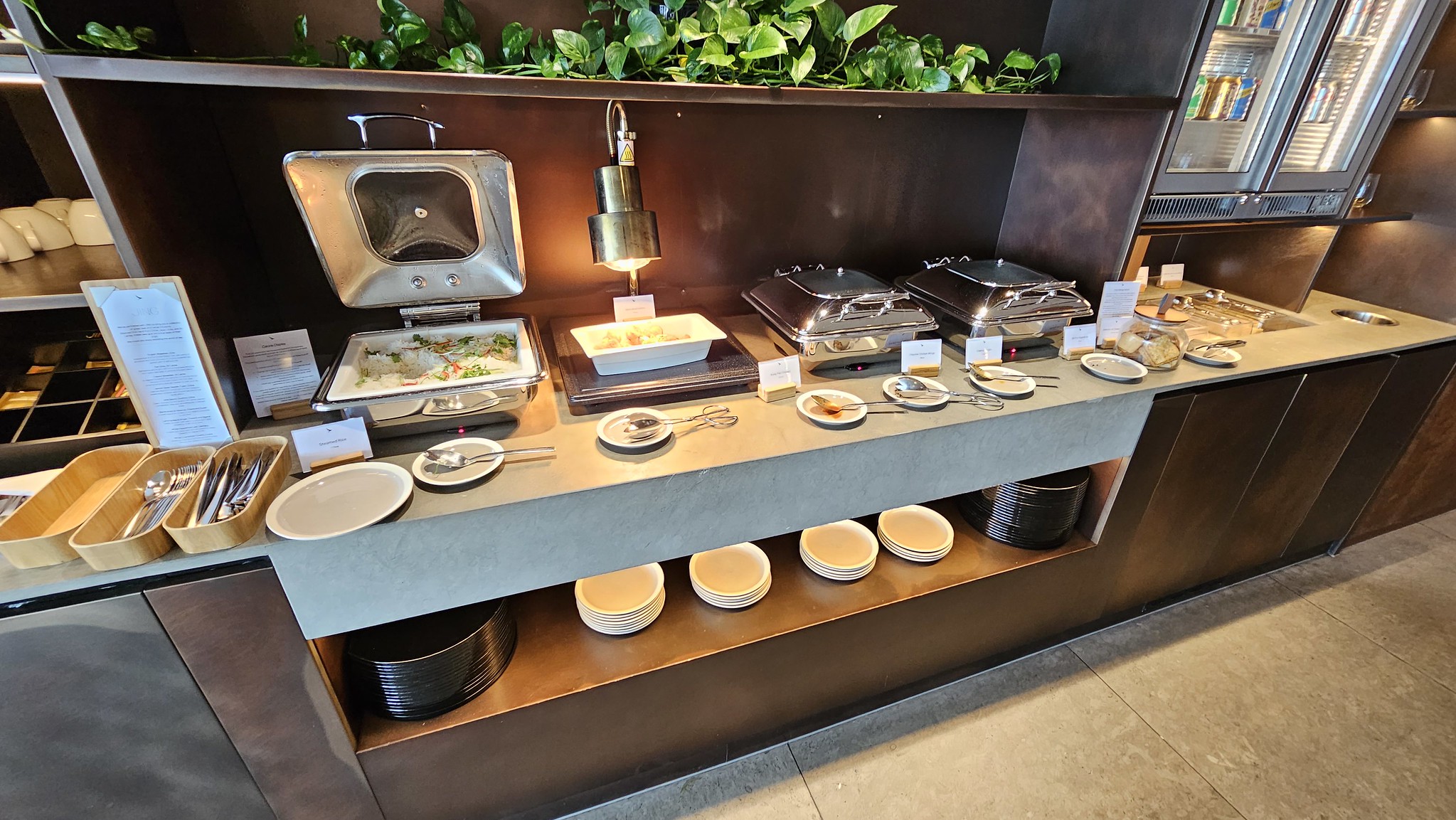 The Cathay Business Class Lounge lunch buffet