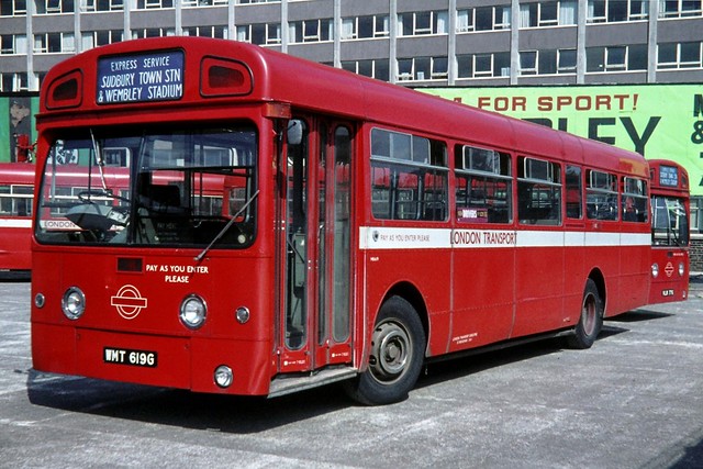London Transport . MB619 WMT619G . Wembley Stadium , London . Saturday afternoon 08th-May-1971 .