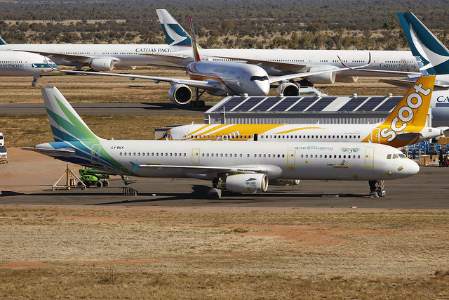 LY-BLX, Airbus A321, Lanmei Airlines, Alice Springs - Australia