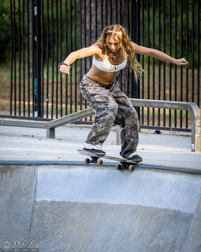 Drop Lilly is fairly new to the skatepark but has some skills.