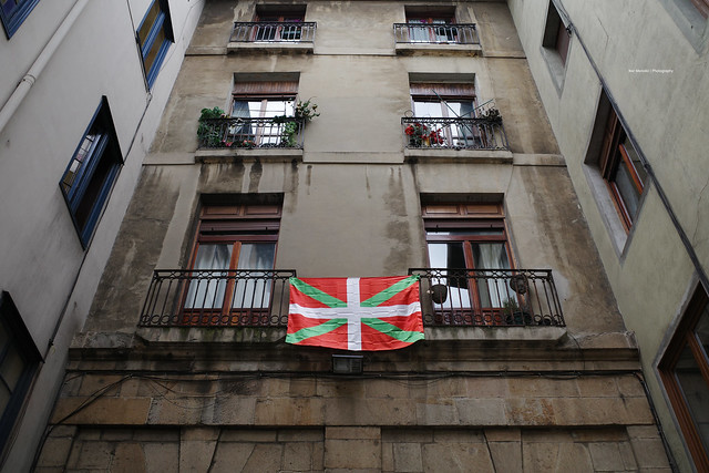 Ikurrina at Bilbao's Old Town