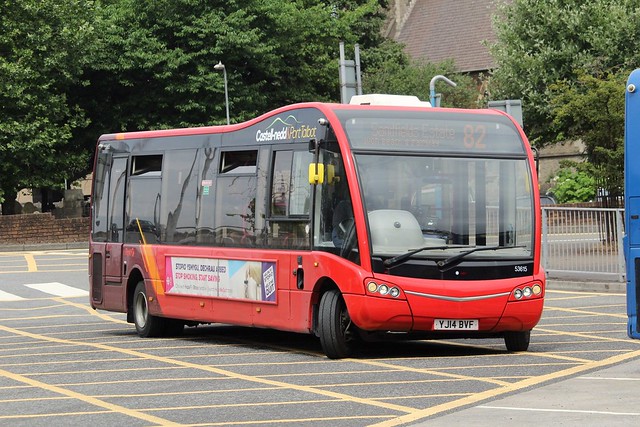 First Cymru 53615 seen leaving Port Talbot bus station working route 82 to Sandfields Estate.