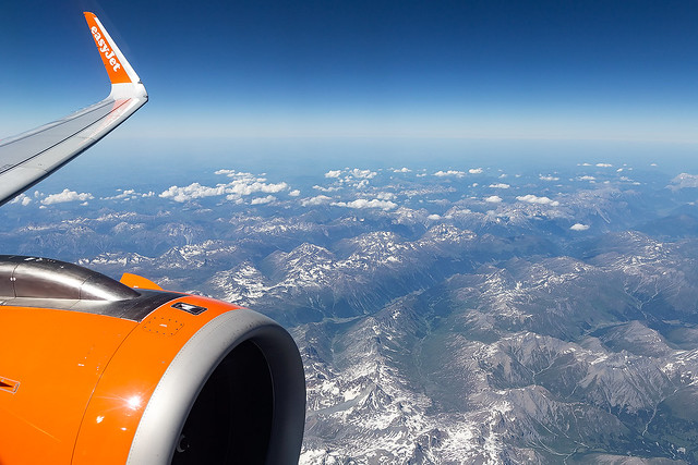 G-UZMB easyJet Airline A321neo Inflight over the Alps