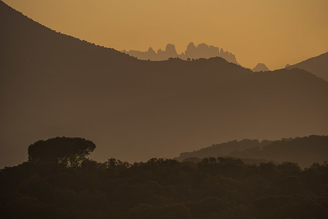 Corsica Mountain layers at sunrise