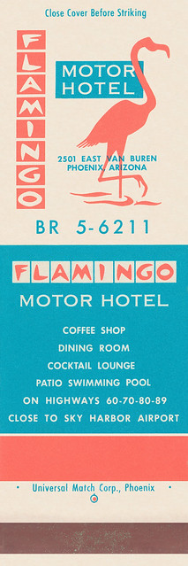 Flamingo Motor Hotel Matchbook, Phoenix, AZ
