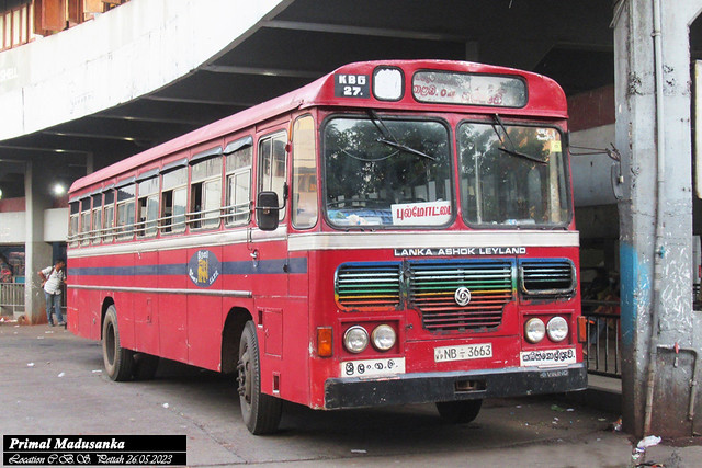 NB-3663 Kebithigollewa Depot Ashok Leyland - Viking 210 Turbo B+ type Bus at C.B.S. Pettah in 26.05.2023