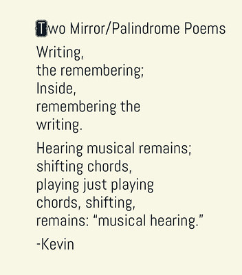 Mirror/Palindrome Poems