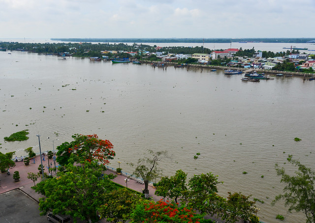Landscape of the Mekong River in My Tho City