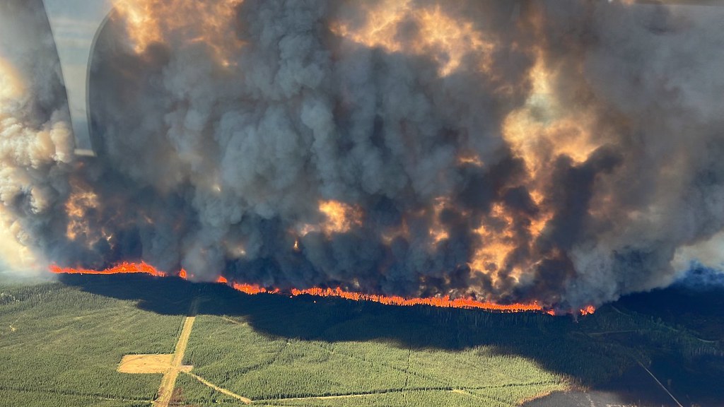 今年5月加拿大Donnie Creek的野火。圖片來源：加拿大英屬哥倫比亞省（BC）wildfire service