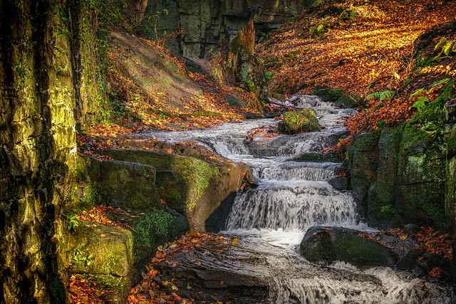 Lumsdale Falls in Autumn