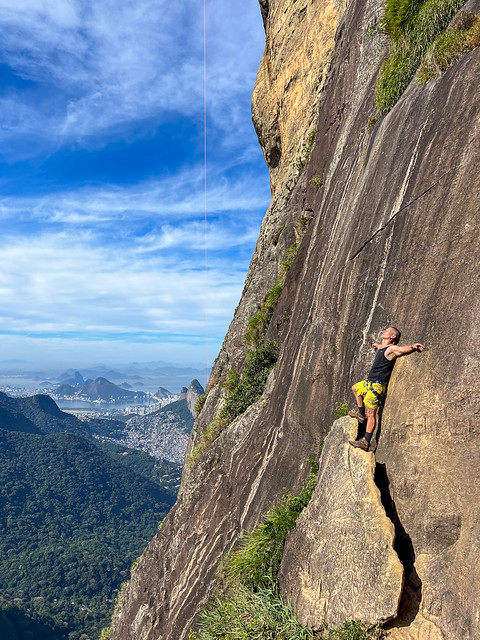 The Stone Wall of Gávea, Climbing to the Summit of Pedra da Gávea ('the Topsail Stone') at 710 m (2,329 ft) MSL, Rio de Janeiro Brasil.