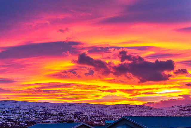 Sunrise in Akureyri Iceland