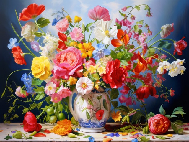 Colorful flowers in vase