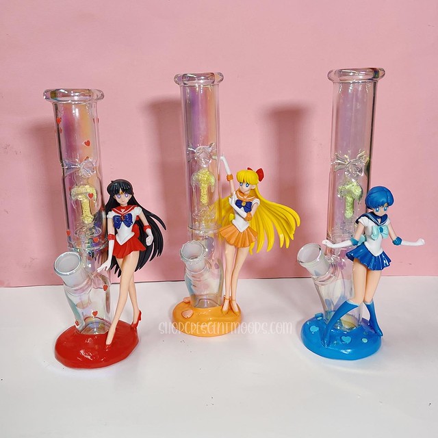 Sailor Moon - Mars, Venus, & Mercury Water Pipe Bong