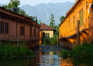 Houseboats in Dal Lake, Jammu and Kashmir, Srinagar, India
