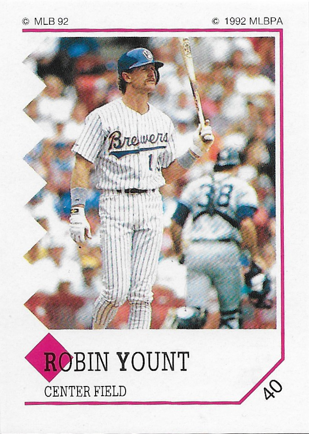 Nokes, Matt - 1992 Panini Sticker #40 (cameo with Robin Yount