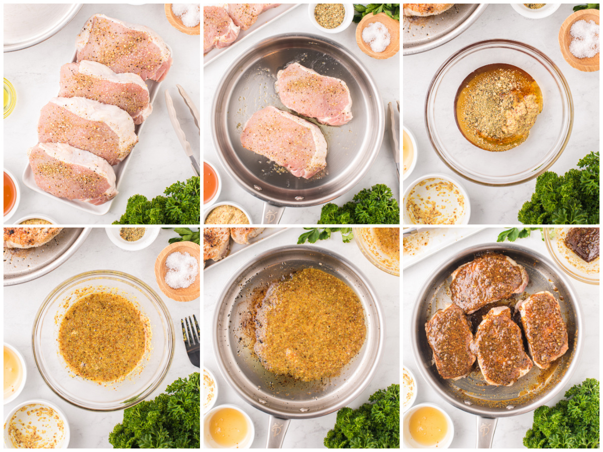 How to make pork chops with honey mustard sauce