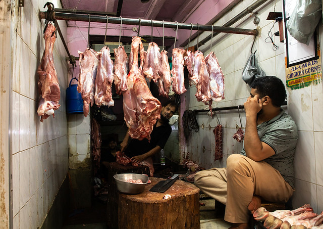 Butcher in old Delhi, Delhi, New Delhi, India