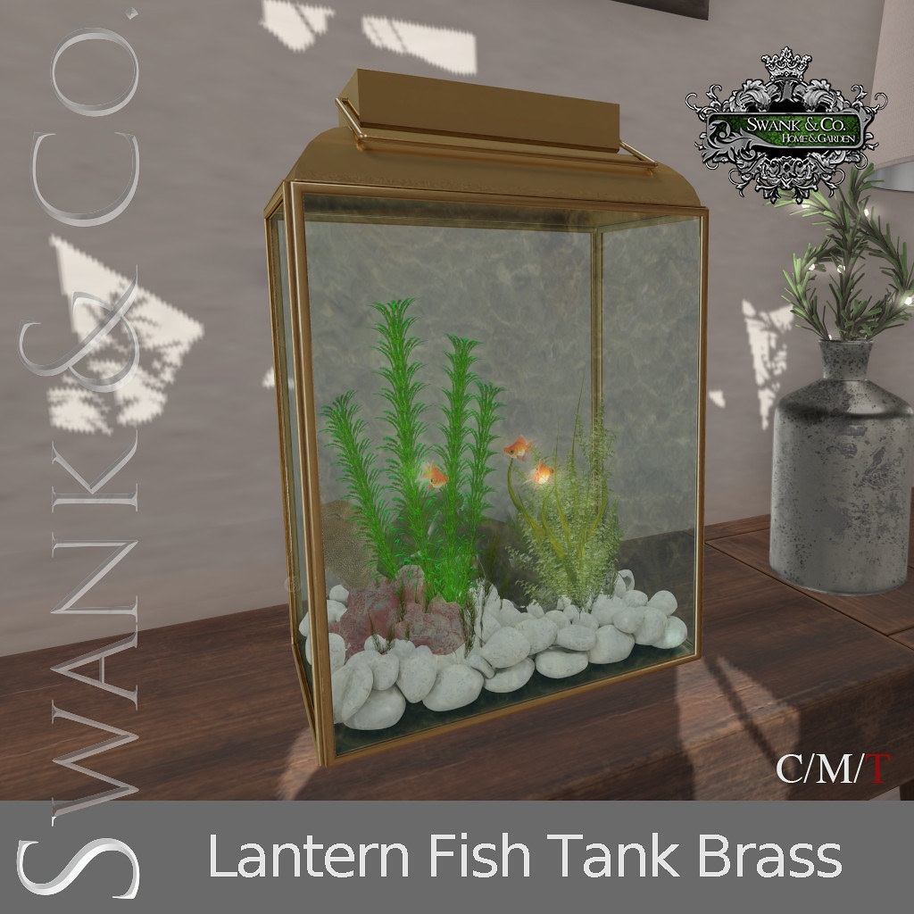 Swank & Co. Lantern Fish Tank Brass