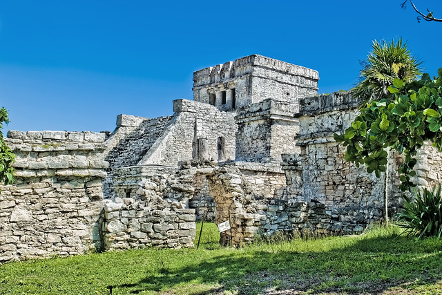 Ruins of the Mayan Walled City of Tulum, State of Quintana Roo, Mexico