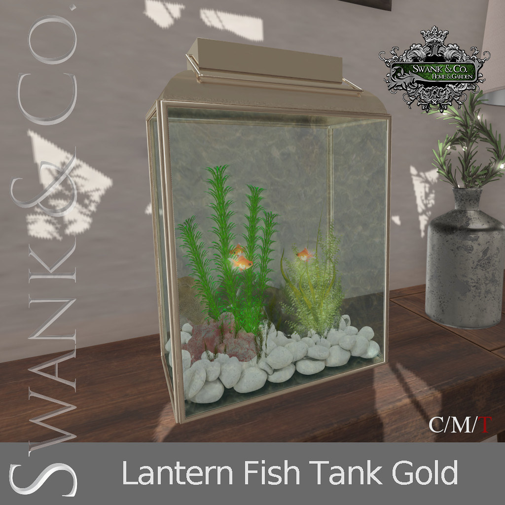 Swank & Co. Lantern Fish Tank Gold
