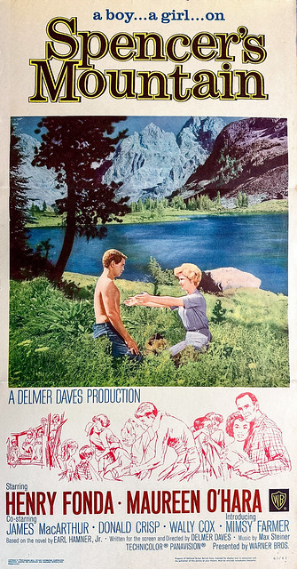 “Spencer’s Mountain” (Warner Bros., 1963). Original Movie Poster featuring James MacArthur and Mimsy Farmer.