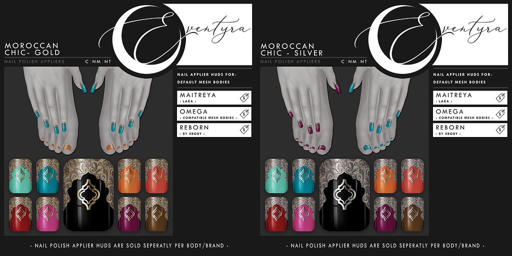 Eventyra – Nail Applier HUD – Moroccan Chic – Gold & Silver Versions