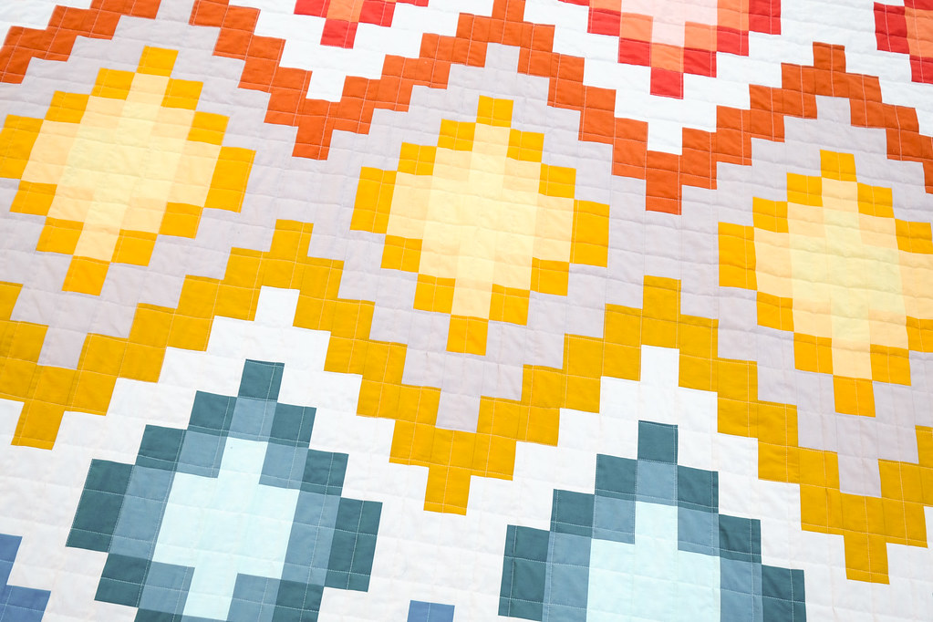 The Stella Quilt Pattern in Pure Solids - Kitchen Table Quilting